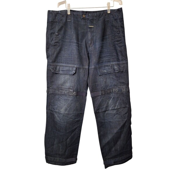 Y2K Marithe Francois Girbaud Wide Leg Baggy Jeans Men's 40x34 Shuttle Tape Cargo - Picture 3 of 14